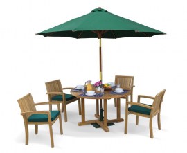 Sissinghurst 4 Seater Round 1.2m Dining Set with Antibes Chairs