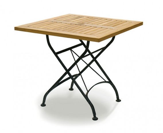 Café Square Folding Bistro Table Black – 80cm