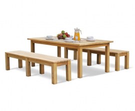 Gladstone Teak Garden Table and Benches Set