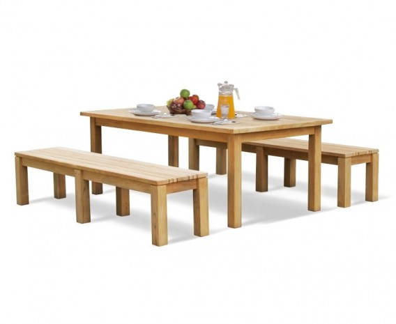Gladstone 8 Seater Rectangular 2m Table with Mita Backless Benches
