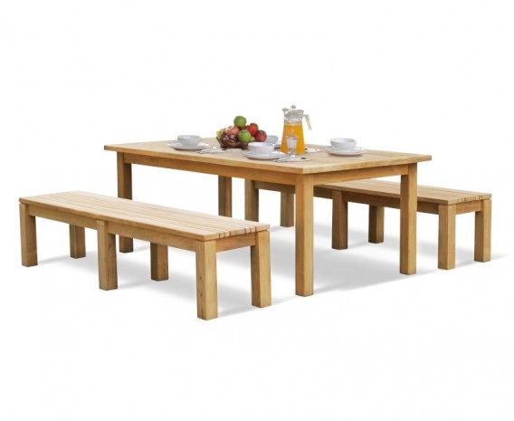 Gladstone 8 Seater Rectangular 2m Table with Mita Backless Benches