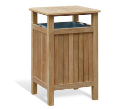 Square Teak Club Litter Bin