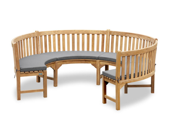 3/4 Round Teak Garden Bench