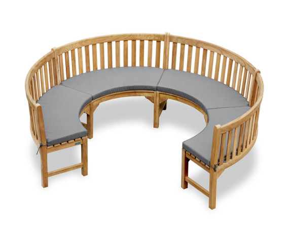 3/4 Round Teak Garden Bench