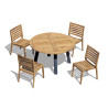 Diskus Circular Dining Set with Stacking Teak Chairs