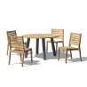Diskus 4 Seater Teak & Metal 1.3m Dining Set with Solana Stacking Chairs