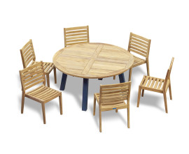 Solana Stacking Chairs Set with Diskus Round Table