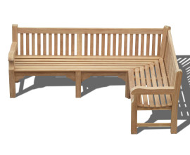 Above view of Gladstone Teak Outdoor Corner Bench - Right Orientation
