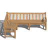 Aerial view of Gladstone Teak Outdoor Corner Bench - Left Orientation