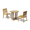 Sissinghurst Round 2-Seater Teak Dining Table and Solana Stacking Chairs