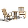 Sissinghurst Round 60cm Table and 2 Teak Rocking Chairs Set