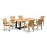 Blackrock 2m Trestle Table and 6 Cannes Stacking Chairs Set