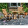 Sissinghurst Round 60cm Table and 2 Teak Rocking Chairs Set