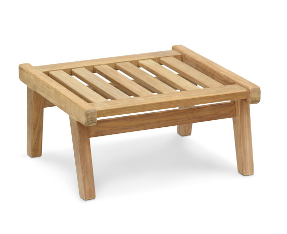 Belmont Mid-Century Ottoman, Teak Garden Footstool