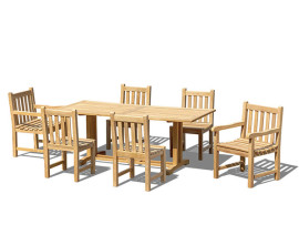 Cornwall 6 Seater Table, 2 York Armchairs and 4 York Chairs Dining Set