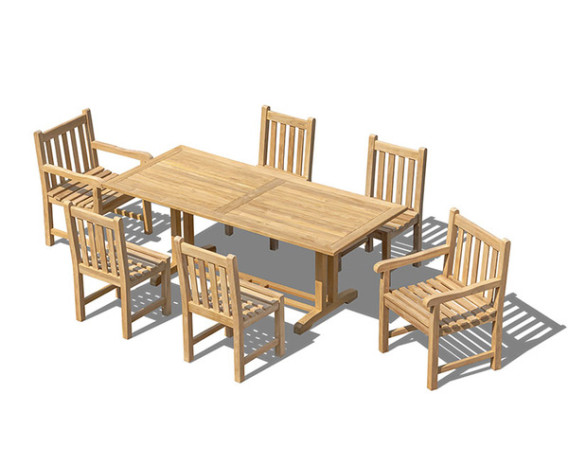 Cornwall 6 Seater Table, 2 York Armchairs and 4 York Chairs Dining Set