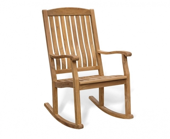 Sissinghurst Round 60cm Table and 2 Teak Rocking Chairs Set