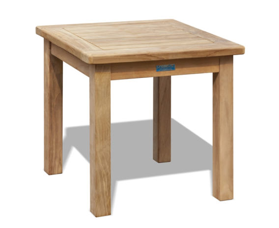 Square 50cm Teak Table and 2 Rocking Chairs Garden Set