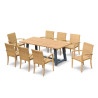 Blackrock 8-Seater Teak Dining Table and St. Moritz Stacking Chairs Set