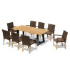 Blackrock 8-Seater Teak Dining Table and St. Moritz Stacking Chairs Set