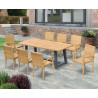 Blackrock 8-Seater Teak Dining Table and St. Moritz Stacking Chairs Set