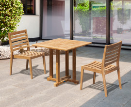 Sissinghurst Square 80cm Dining Table and Solana Stacking Chair Set