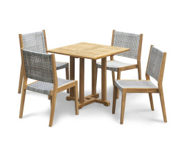 Sissinghurst 80cm Square Dining Table and 4 Lumo Stacking Chairs Set