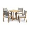 Sissinghurst 80cm Square Dining Table and 4 Lumo Stacking Chairs Set