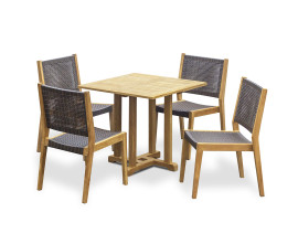 Sissinghurst 80cm Square Dining Table and 4 Lumo Stacking Chairs Set