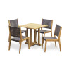 Sissinghurst 80cm Square Dining Table and 4 Lumo Stacking Chairs Set