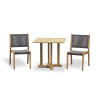 Sissinghurst 80cm Teak Table and 2 Lumo Stacking Chairs Set