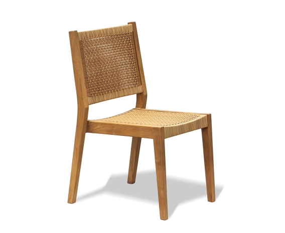 Sissinghurst 80cm Teak Table and 2 Lumo Stacking Chairs Set