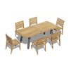 Diskus 2.2m Teak and Steel Table and 6 Solana Chairs Set