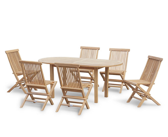 Carida Teak Oval Table and Chester Side Chairs Set