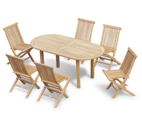 Carida Teak Oval Table and Chester Side Chairs Set