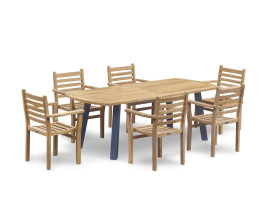 Diskus 220cm Oval Dining Table and 6 Sussex Stacking Armchairs Set
