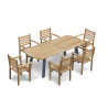 Diskus 220cm Oval Dining Table and 6 Sussex Stacking Armchairs Set