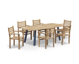 Diskus 220cm Oval Dining Table and 6 Sussex Stacking Armchairs Set