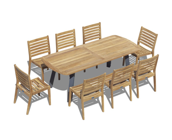 Diskus Oval Garden Dining Table and 8 Solana Chairs Set
