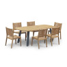 Diskus 2.2m Oval Teak and Steel Table and 6 Lumo Stacking Chairs
