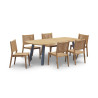 Diskus 2.2m Oval Teak and Steel Table and 6 Lumo Stacking Chairs