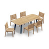 Diskus 2.2m Oval Teak and Steel Table and 6 Lumo Stacking Chairs