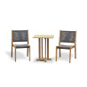 Sissinghurst 60cm Square Table and 2 Lumo Stacking Chairs Set