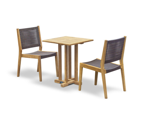 Sissinghurst 60cm Square Table and 2 Lumo Stacking Chairs Set