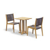 Sissinghurst 60cm Square Table and 2 Lumo Stacking Chairs Set