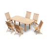Carida 1.8m Teak Table and 6 Folding Chairs Set