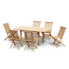 Carida 1.8m Teak Table and 6 Folding Chairs Set