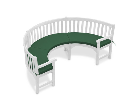 Marlow 1/2 Curved Garden Bench Cushion - Forest Green