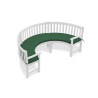 Marlow 1/2 Curved Garden Bench Cushion - Forest Green