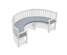 Marlow 1/2 Curved Garden Bench Cushion - Mid Gray